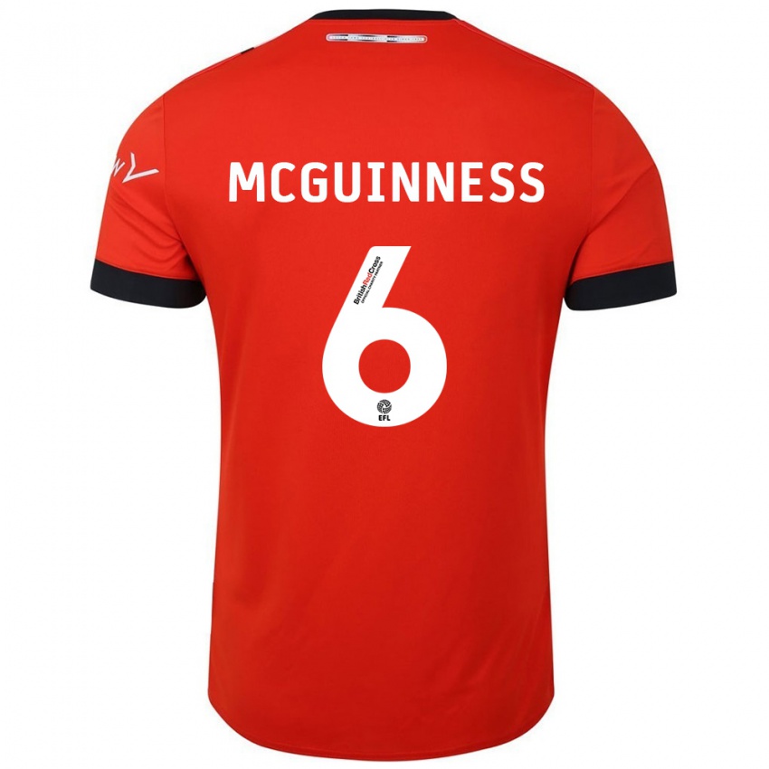 Kinderen Mark Mcguinness #6 Oranje Zwart Thuisshirt Thuistenue 2024/25 T-Shirt