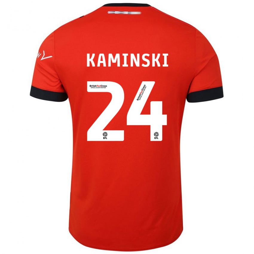 Kinderen Thomas Kaminski #24 Oranje Zwart Thuisshirt Thuistenue 2024/25 T-Shirt