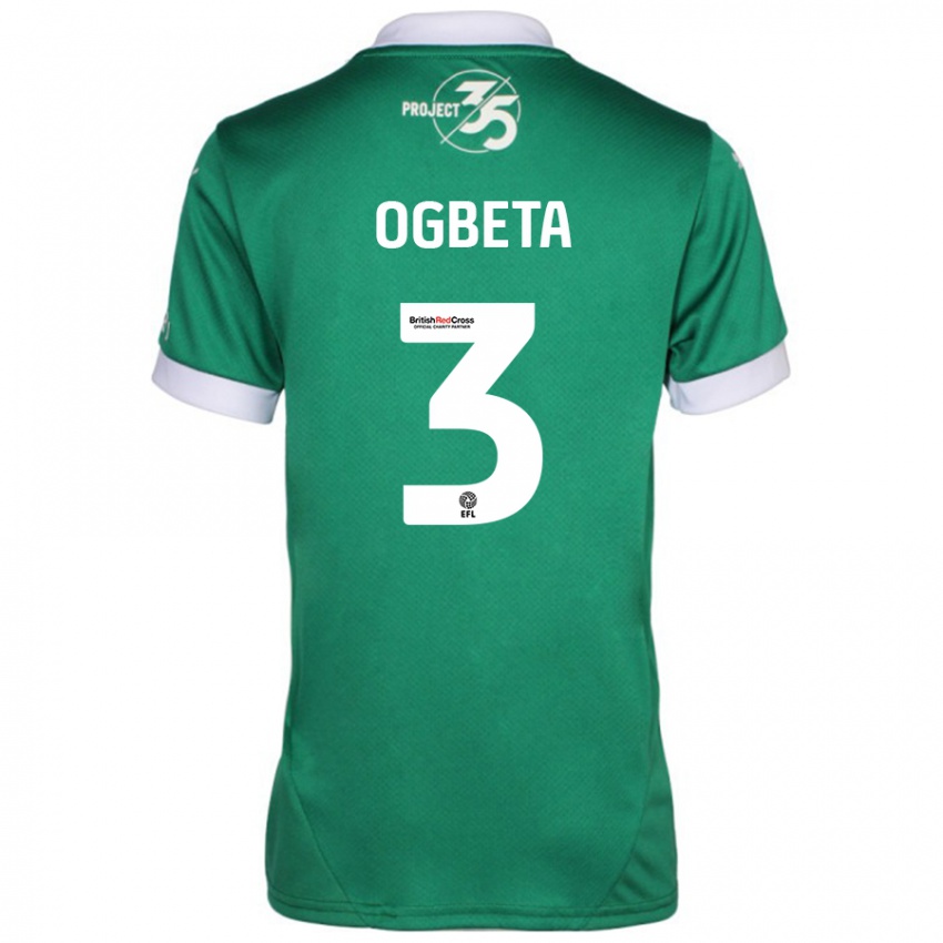 Kinderen Nathanael Ogbeta #3 Groen Wit Thuisshirt Thuistenue 2024/25 T-Shirt