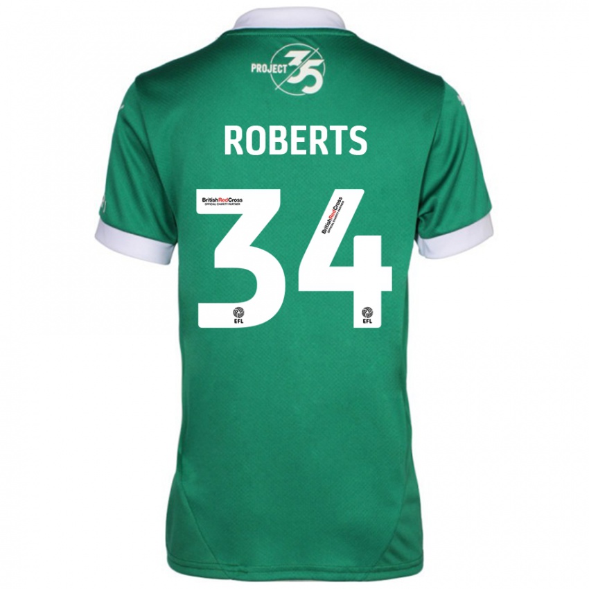 Kinderen Caleb Roberts #34 Groen Wit Thuisshirt Thuistenue 2024/25 T-Shirt