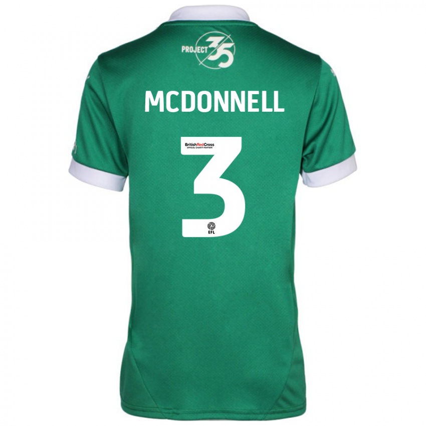 Kinderen Rosie Mcdonnell #3 Groen Wit Thuisshirt Thuistenue 2024/25 T-Shirt