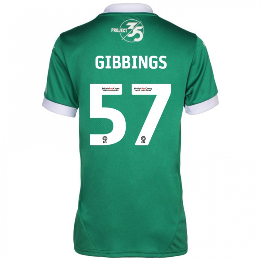 Kinderen Cole Gibbings #57 Groen Wit Thuisshirt Thuistenue 2024/25 T-Shirt