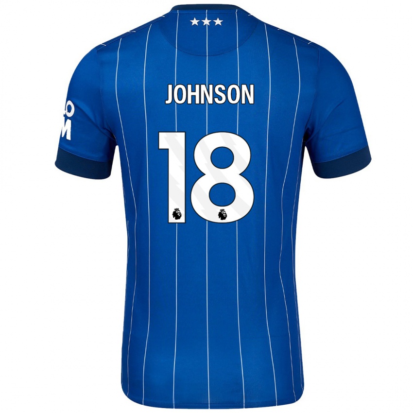 Kinderen Ben Johnson #18 Marineblauw Thuisshirt Thuistenue 2024/25 T-Shirt