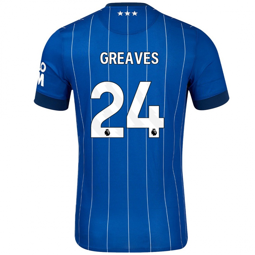 Kinderen Jacob Greaves #24 Marineblauw Thuisshirt Thuistenue 2024/25 T-Shirt