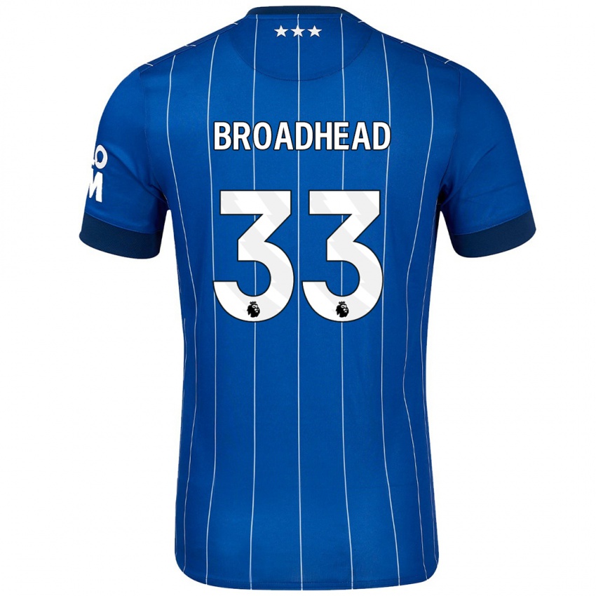 Kinderen Nathan Broadhead #33 Marineblauw Thuisshirt Thuistenue 2024/25 T-Shirt