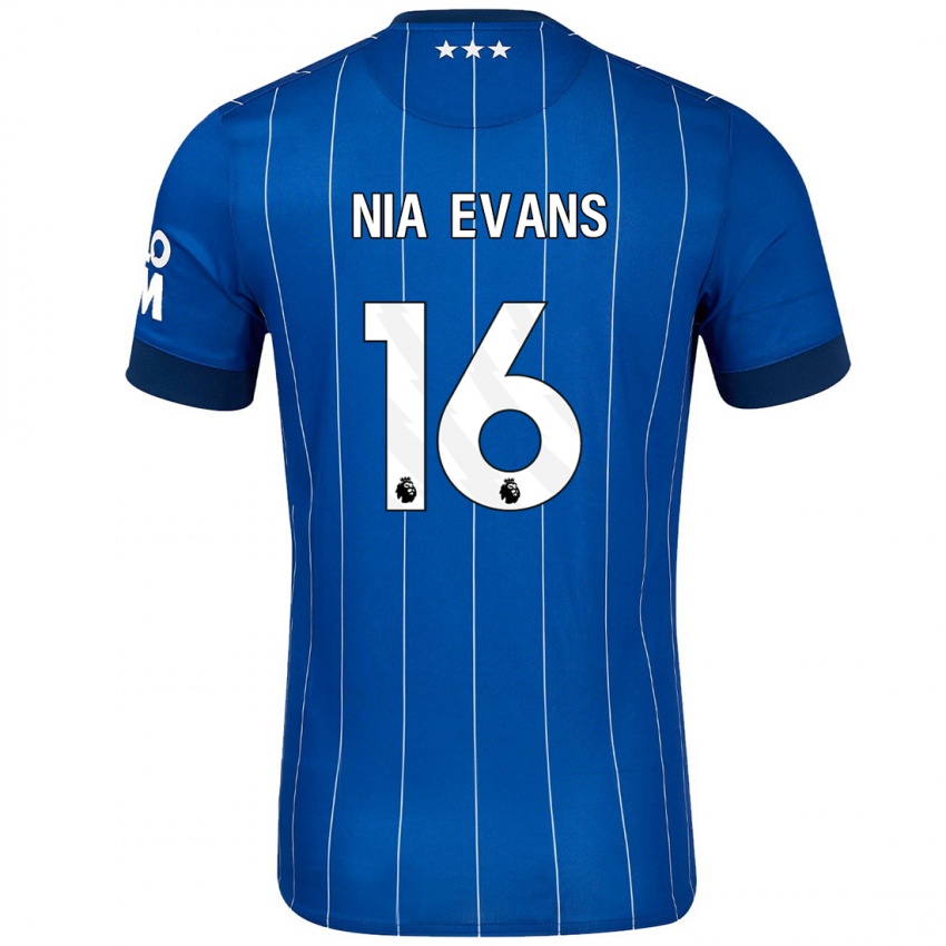 Kinderen Nia Evans #16 Marineblauw Thuisshirt Thuistenue 2024/25 T-Shirt