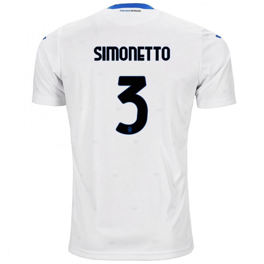 Kinderen Federico Simonetto #3 Wit Uitshirt Uittenue 2024/25 T-Shirt