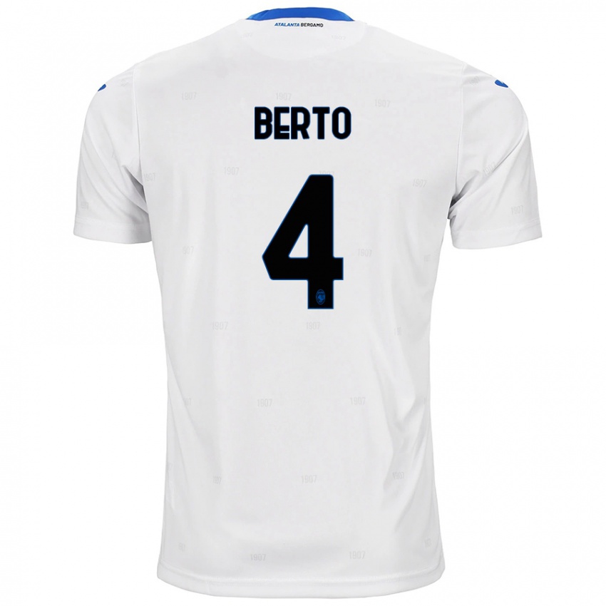 Kinderen Gabriele Berto #4 Wit Uitshirt Uittenue 2024/25 T-Shirt