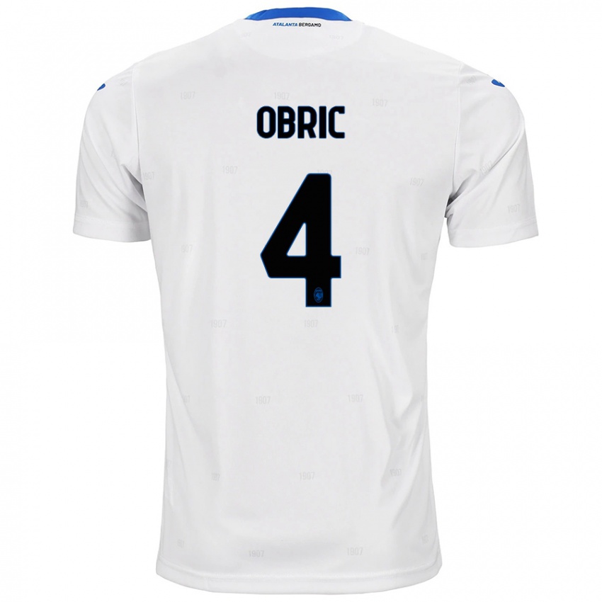 Kinderen Relja Obric #4 Wit Uitshirt Uittenue 2024/25 T-Shirt