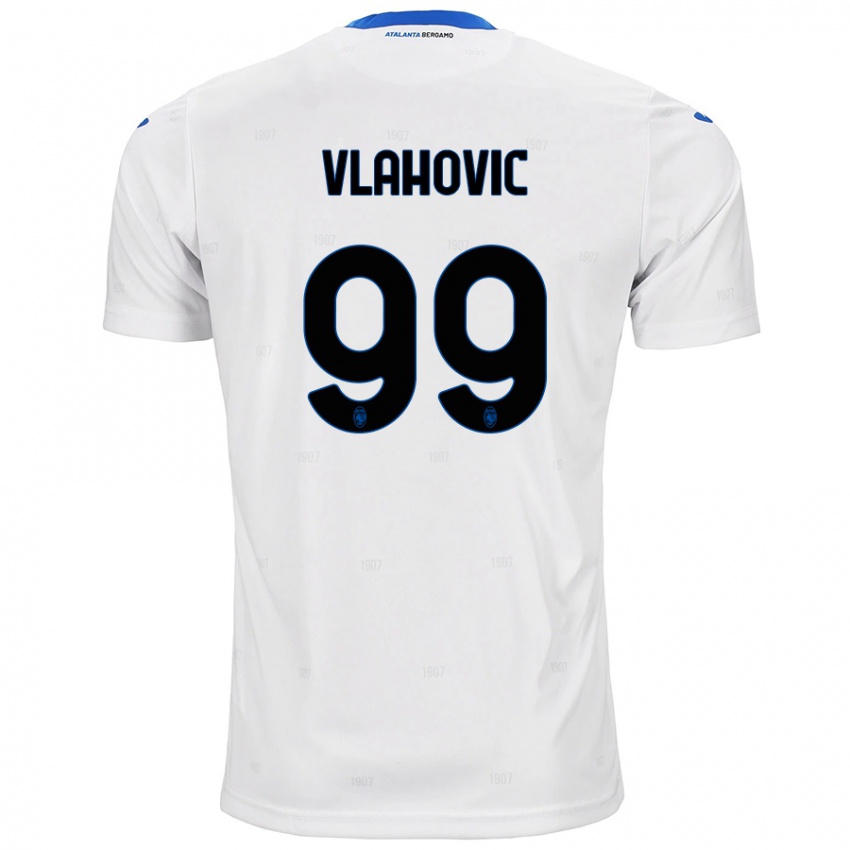 Kinderen Vanja Vlahovic #99 Wit Uitshirt Uittenue 2024/25 T-Shirt