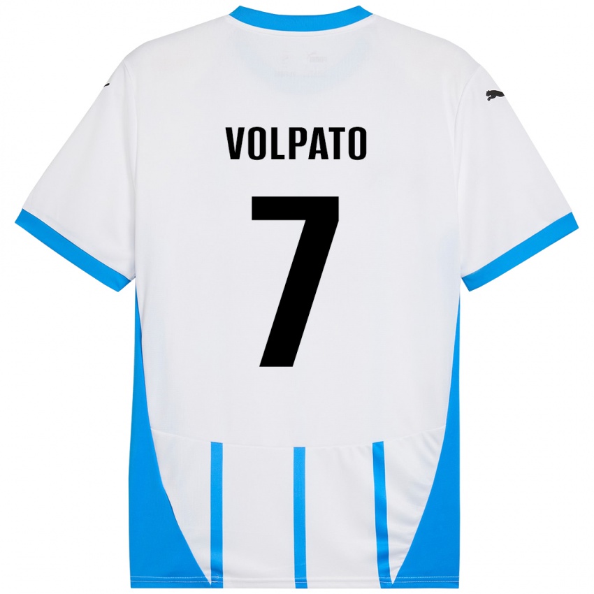 Kinderen Cristian Volpato #7 Wit Blauw Uitshirt Uittenue 2024/25 T-Shirt