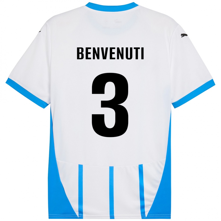 Kinderen Tommaso Benvenuti #3 Wit Blauw Uitshirt Uittenue 2024/25 T-Shirt