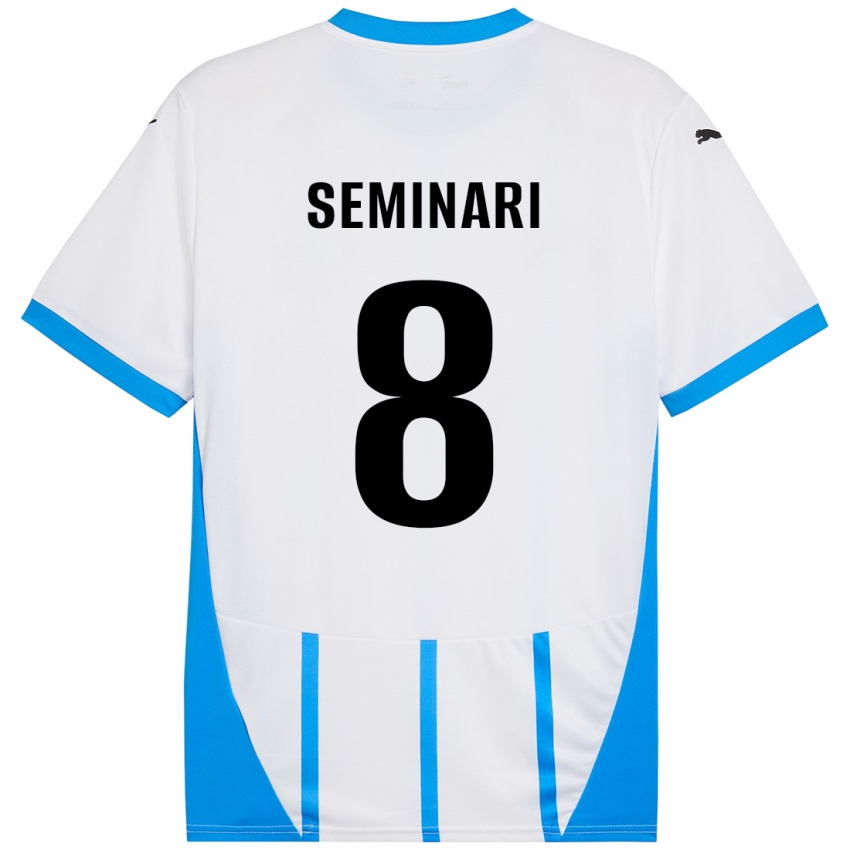 Kinderen Giacomo Seminari #8 Wit Blauw Uitshirt Uittenue 2024/25 T-Shirt