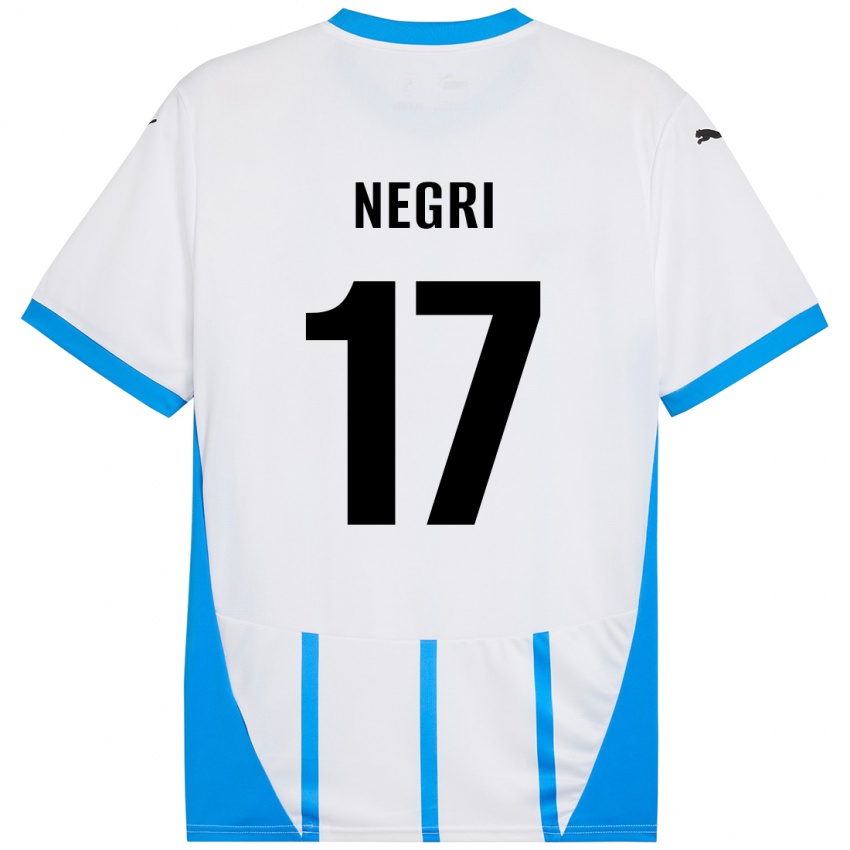 Kinderen Gabriele Negri #17 Wit Blauw Uitshirt Uittenue 2024/25 T-Shirt