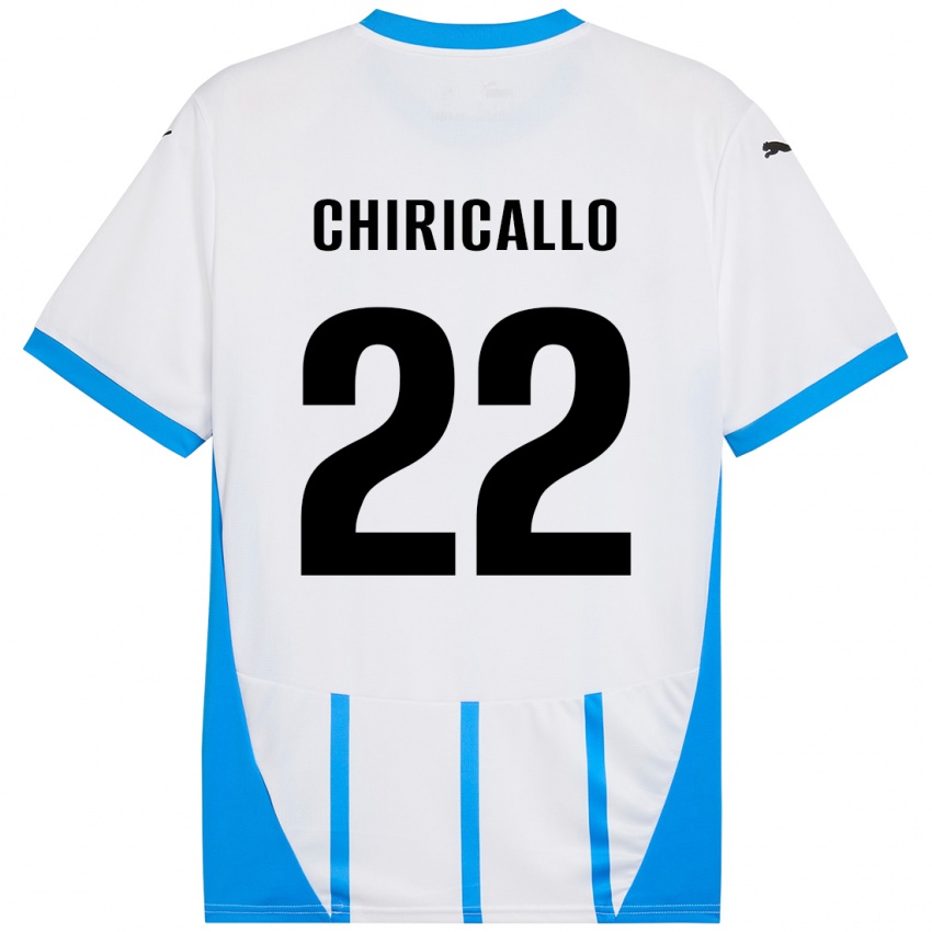 Kinderen Giovanni Chiricallo #22 Wit Blauw Uitshirt Uittenue 2024/25 T-Shirt