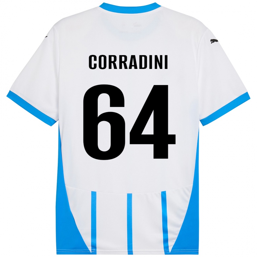 Kinderen Francesco Corradini #64 Wit Blauw Uitshirt Uittenue 2024/25 T-Shirt