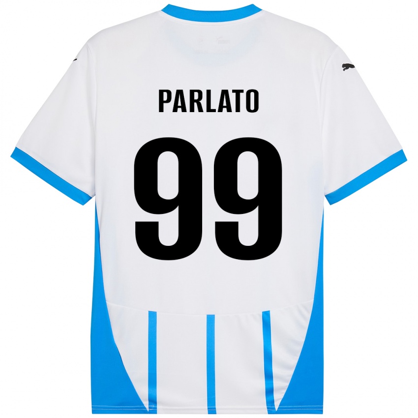 Kinderen Claudio Parlato #99 Wit Blauw Uitshirt Uittenue 2024/25 T-Shirt