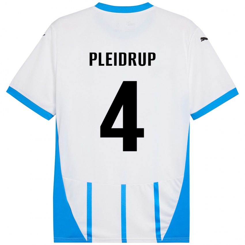 Kinderen Caroline Pleidrup #4 Wit Blauw Uitshirt Uittenue 2024/25 T-Shirt