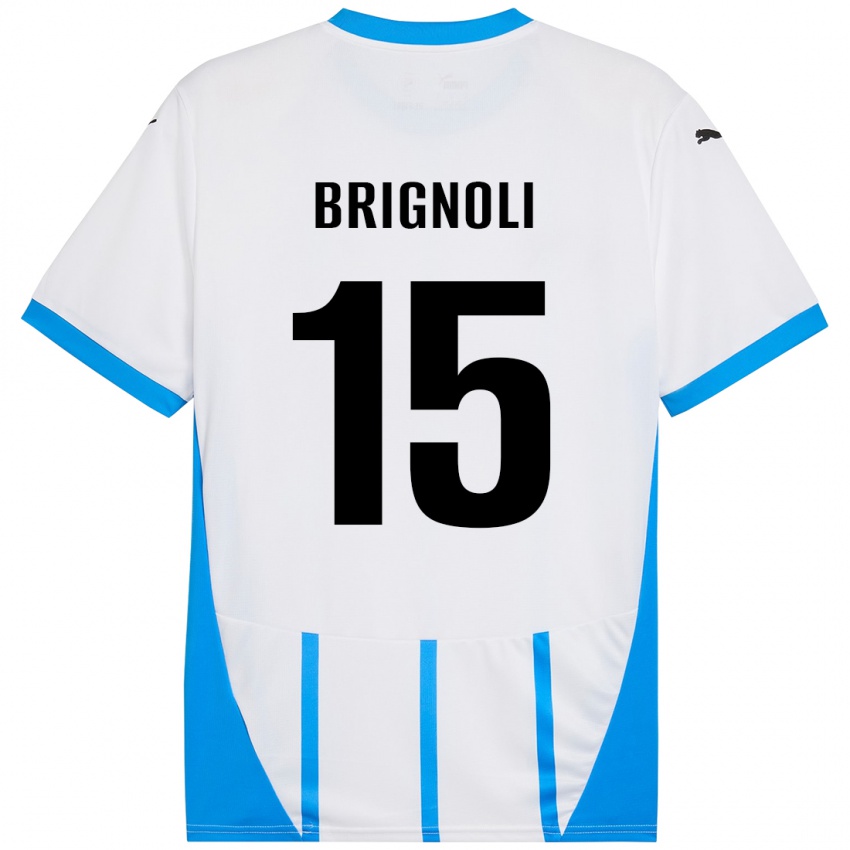 Kinderen Benedetta Brignoli #15 Wit Blauw Uitshirt Uittenue 2024/25 T-Shirt