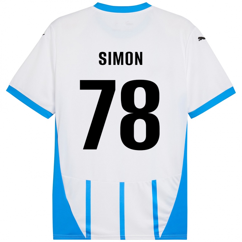 Kinderen Bénédicte Simon #78 Wit Blauw Uitshirt Uittenue 2024/25 T-Shirt