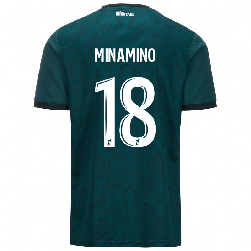 Kinderen Takumi Minamino #18 Donkergroen Uitshirt Uittenue 2024/25 T-Shirt