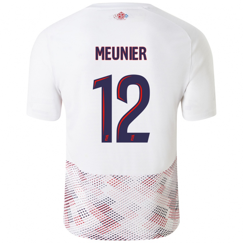 Kinderen Thomas Meunier #12 Wit Koningsblauw Uitshirt Uittenue 2024/25 T-Shirt