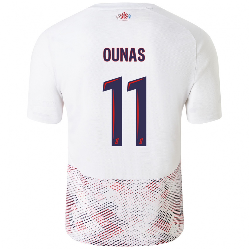 Kinderen Adam Ounas #11 Wit Koningsblauw Uitshirt Uittenue 2024/25 T-Shirt