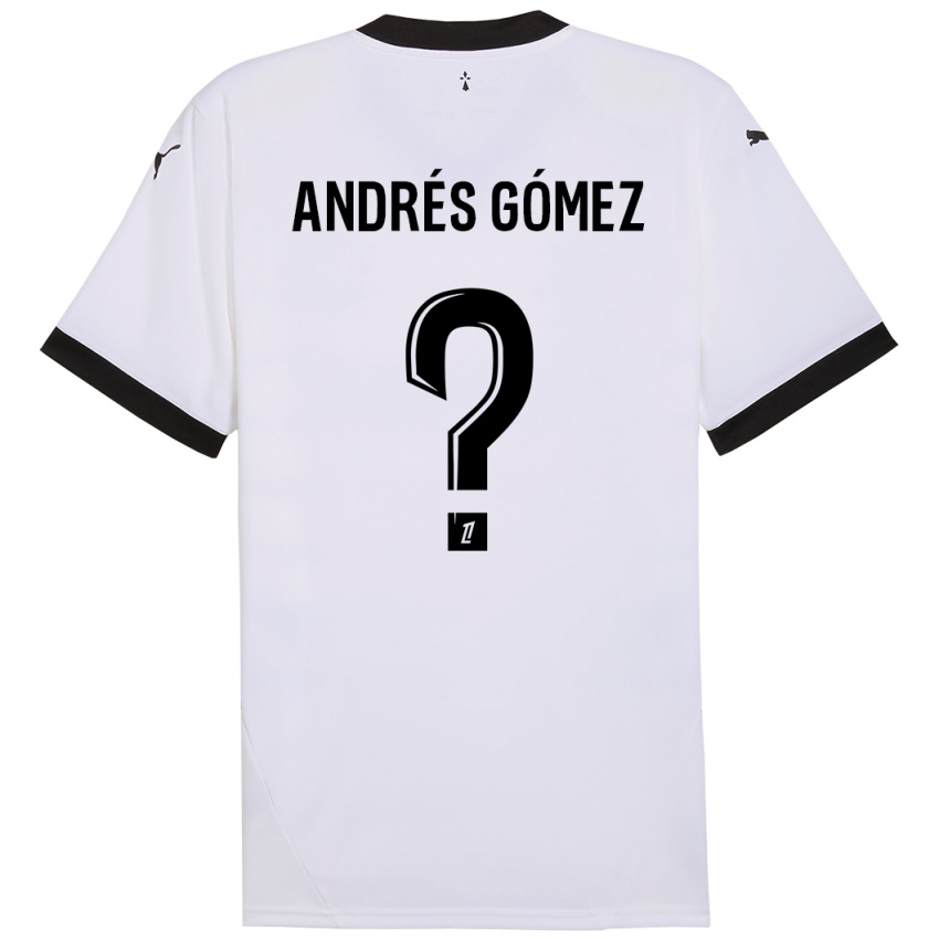 Kinderen Carlos Andrés Gómez #0 Wit Zwart Uitshirt Uittenue 2024/25 T-Shirt