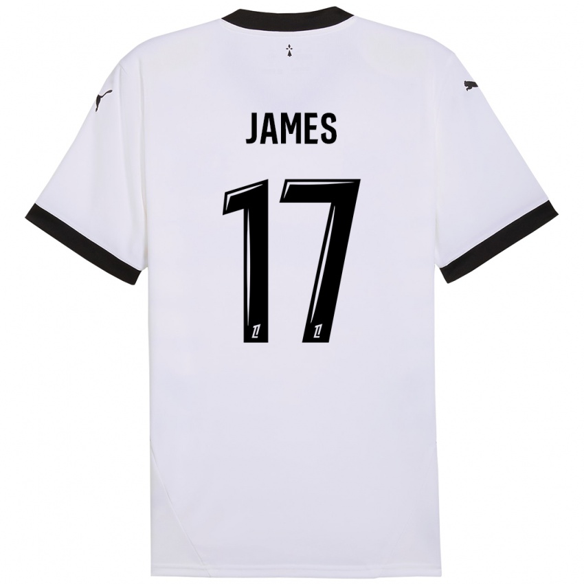 Kinderen Jordan James #17 Wit Zwart Uitshirt Uittenue 2024/25 T-Shirt