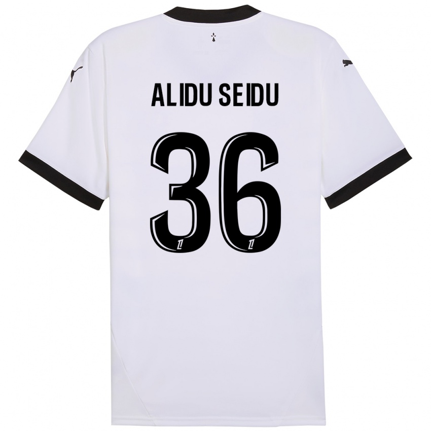 Kinderen Alidu Seidu #36 Wit Zwart Uitshirt Uittenue 2024/25 T-Shirt