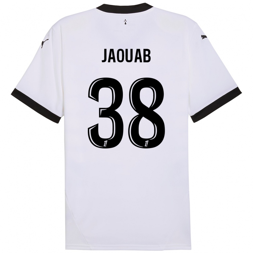 Kinderen Mohamed Jaouab #38 Wit Zwart Uitshirt Uittenue 2024/25 T-Shirt