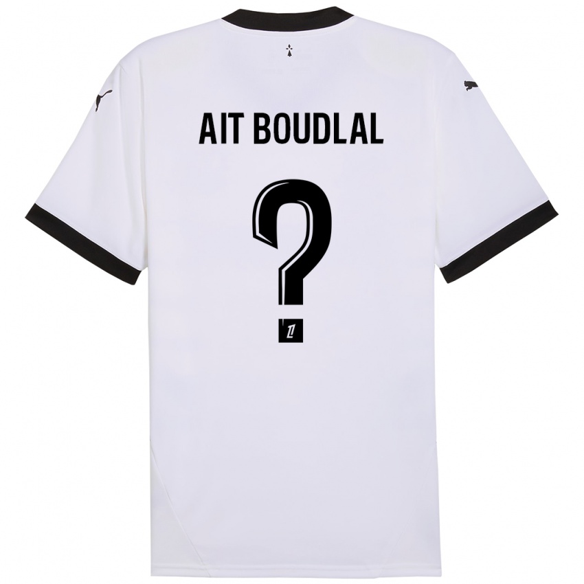 Kinderen Abdelhamid Ait Boudlal #0 Wit Zwart Uitshirt Uittenue 2024/25 T-Shirt