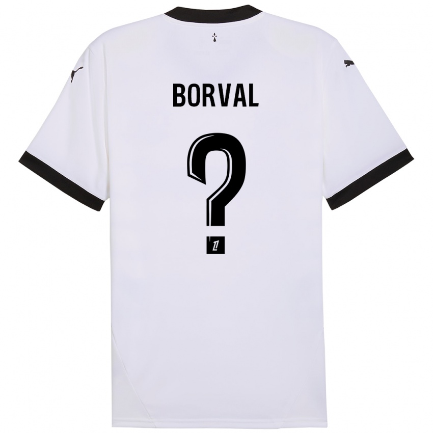 Kinderen Cyril Borval #0 Wit Zwart Uitshirt Uittenue 2024/25 T-Shirt