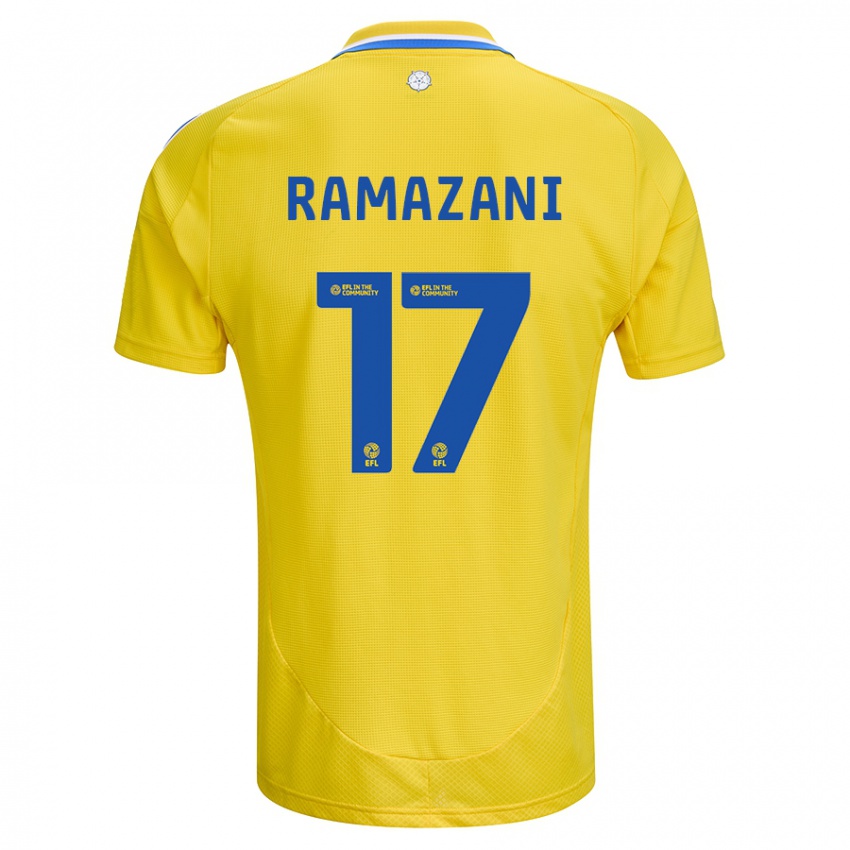 Kinderen Largie Ramazani #17 Geel Blauw Uitshirt Uittenue 2024/25 T-Shirt