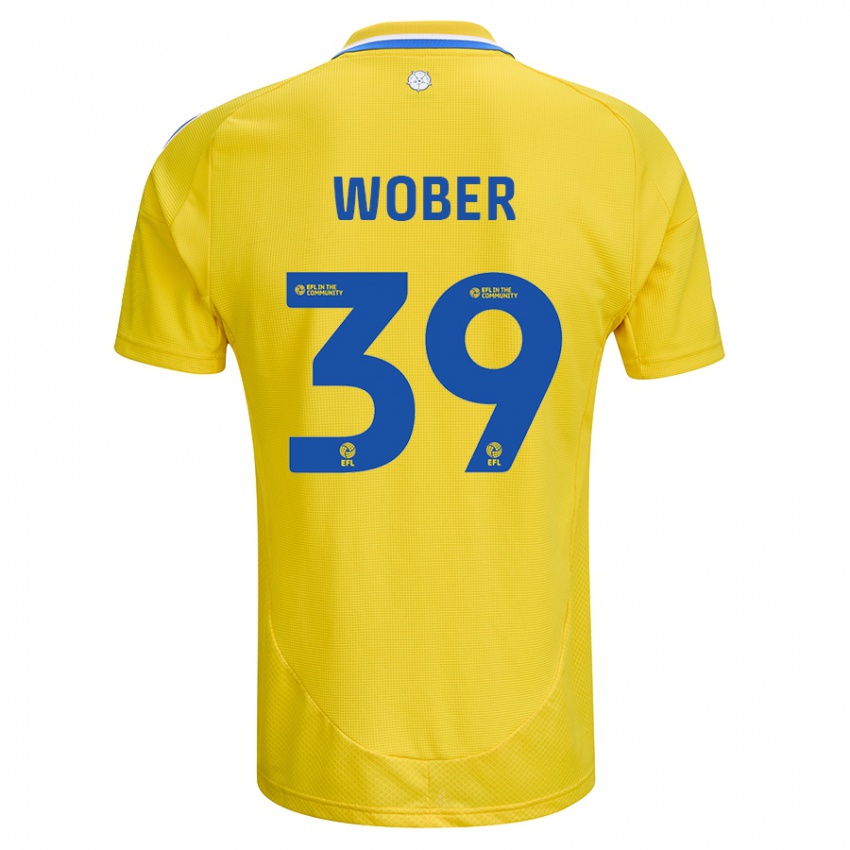 Kinderen Maximilian Wöber #39 Geel Blauw Uitshirt Uittenue 2024/25 T-Shirt