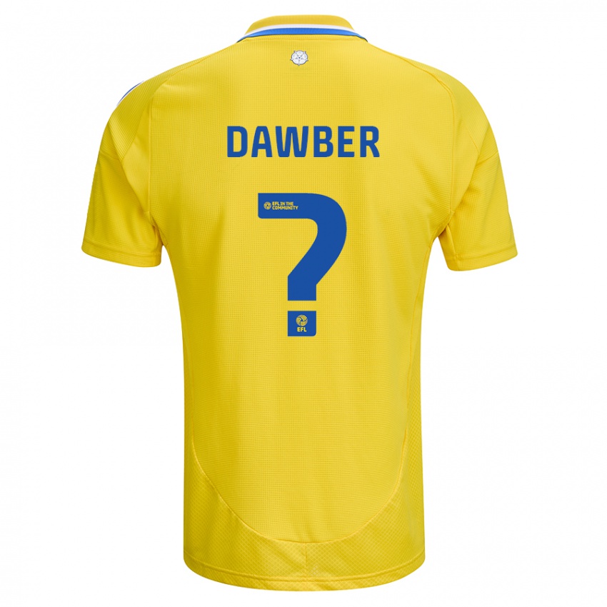 Kinderen Oscar Dawber #0 Geel Blauw Uitshirt Uittenue 2024/25 T-Shirt