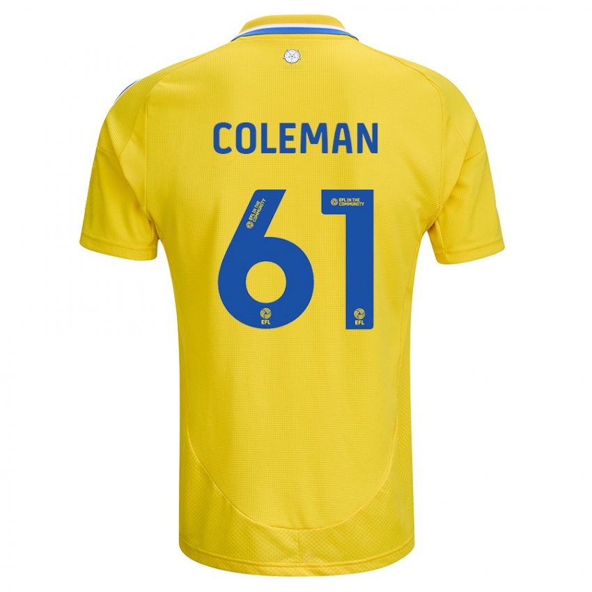 Kinderen Cian Coleman #61 Geel Blauw Uitshirt Uittenue 2024/25 T-Shirt