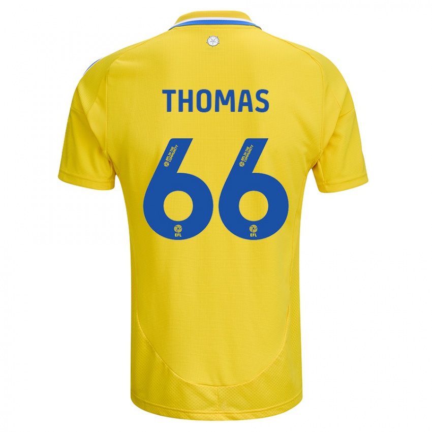 Kinderen Luca Thomas #66 Geel Blauw Uitshirt Uittenue 2024/25 T-Shirt