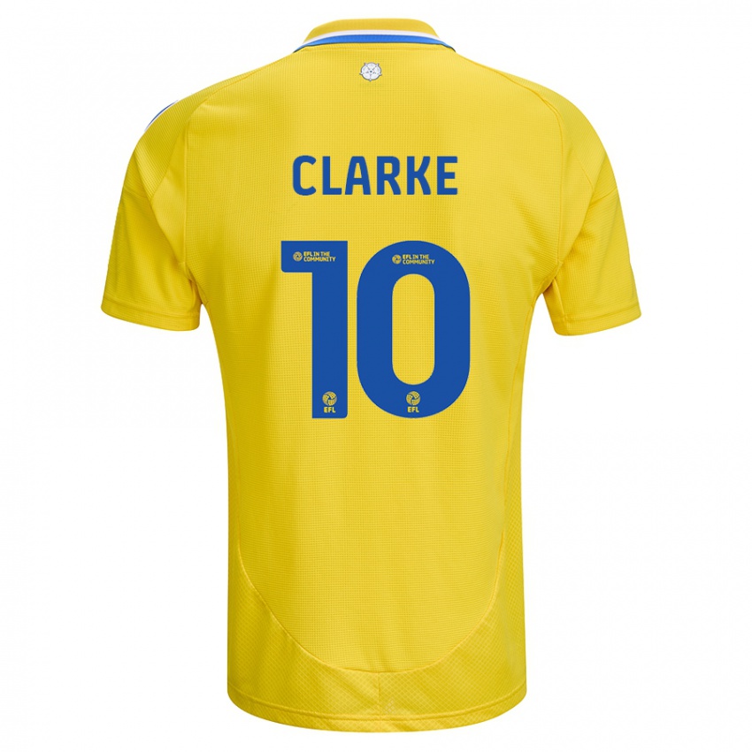 Kinderen Sarah Clarke #10 Geel Blauw Uitshirt Uittenue 2024/25 T-Shirt