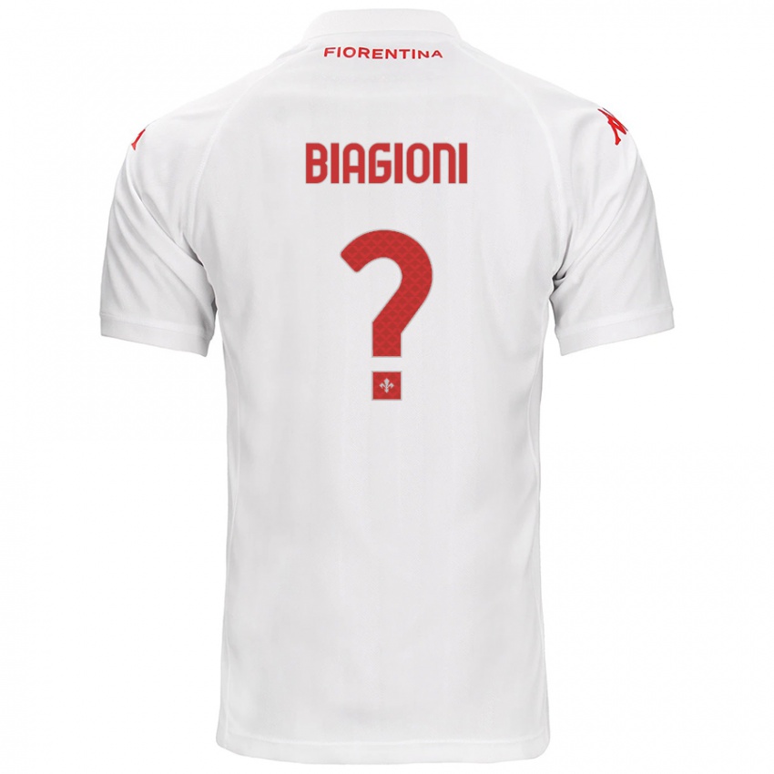 Kinderen Lorenzo Biagioni #0 Wit Uitshirt Uittenue 2024/25 T-Shirt