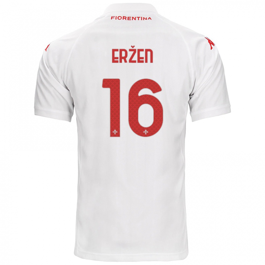 Kinderen Kaja Erzen #16 Wit Uitshirt Uittenue 2024/25 T-Shirt