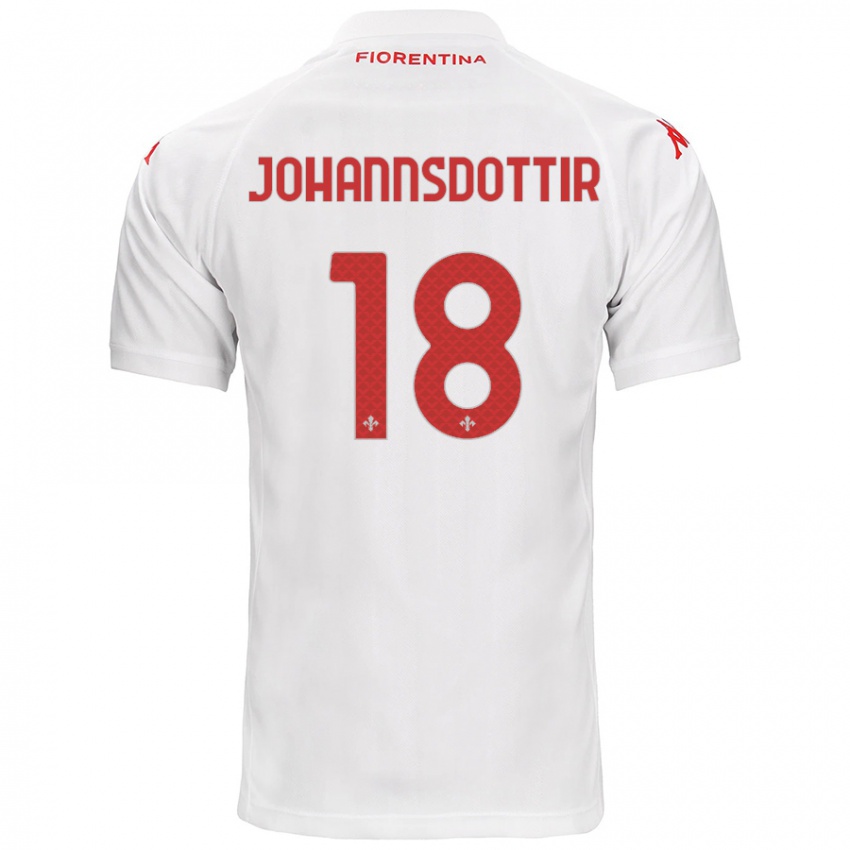 Kinderen Alexandra Jóhannsdóttir #18 Wit Uitshirt Uittenue 2024/25 T-Shirt