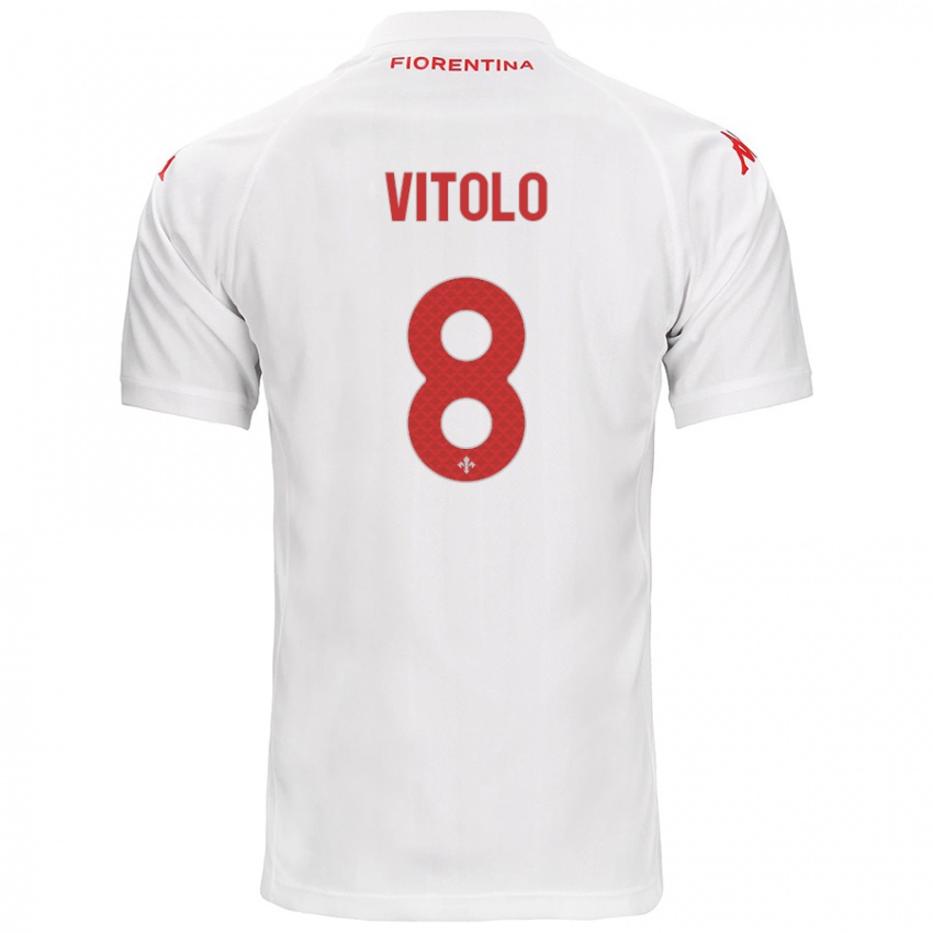 Kinderen Federico Vitolo #8 Wit Uitshirt Uittenue 2024/25 T-Shirt