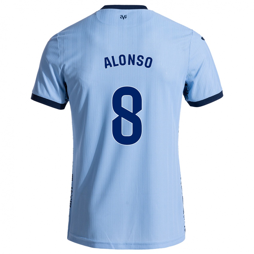 Kinderen Rodri Alonso #8 Hemelsblauw Uitshirt Uittenue 2024/25 T-Shirt