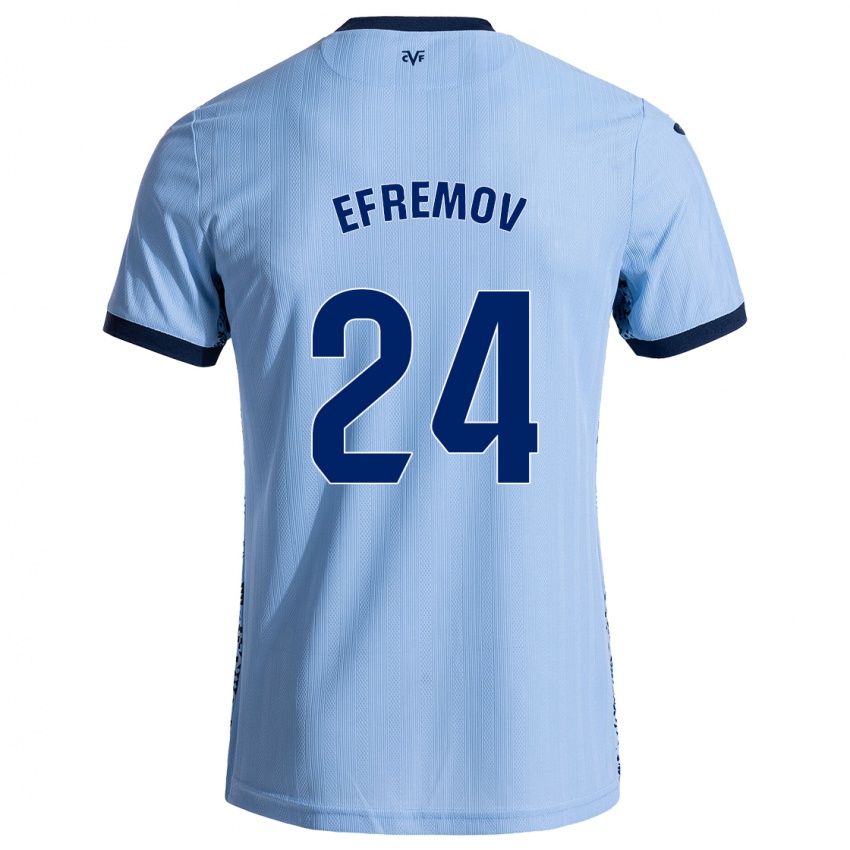 Kinderen Anton Efremov #24 Hemelsblauw Uitshirt Uittenue 2024/25 T-Shirt