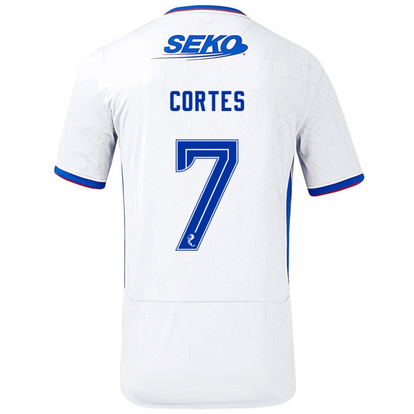 Kinderen Óscar Cortés #7 Wit Blauw Uitshirt Uittenue 2024/25 T-Shirt