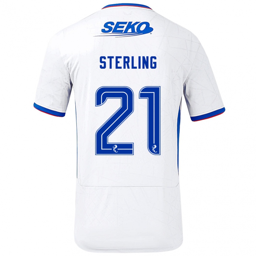 Kinderen Dujon Sterling #21 Wit Blauw Uitshirt Uittenue 2024/25 T-Shirt