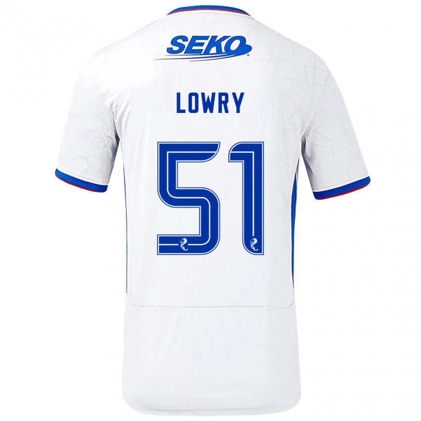 Kinderen Alex Lowry #51 Wit Blauw Uitshirt Uittenue 2024/25 T-Shirt