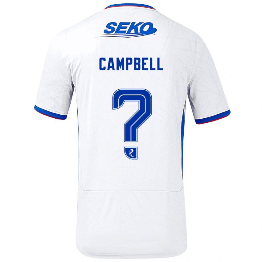 Kinderen Connor Campbell #0 Wit Blauw Uitshirt Uittenue 2024/25 T-Shirt