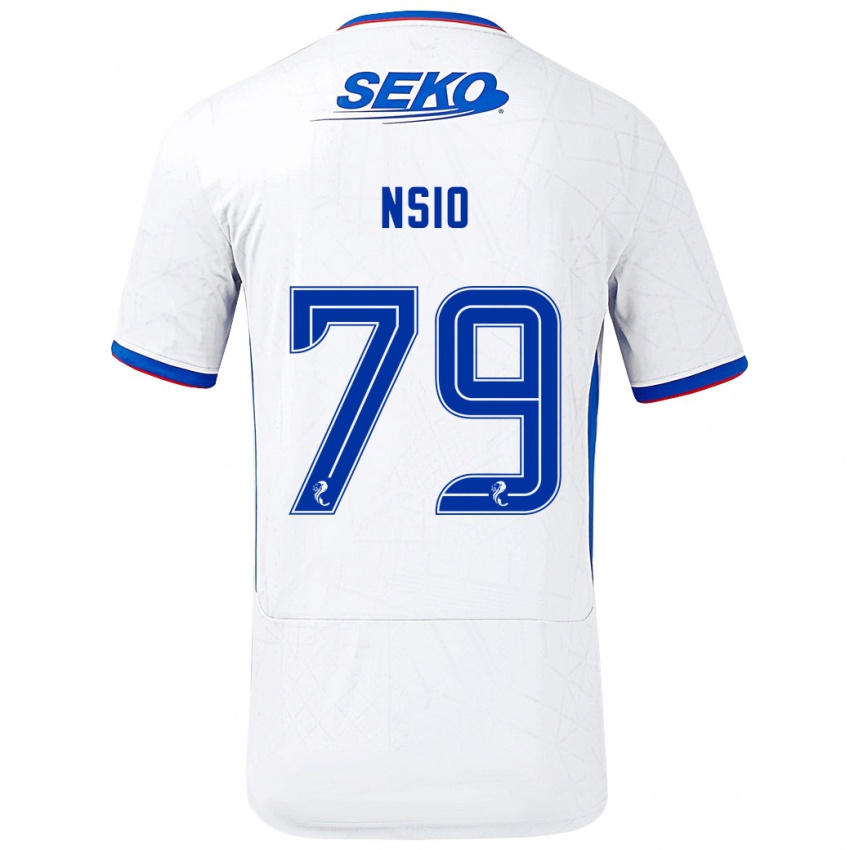 Kinderen Paul Nsio #79 Wit Blauw Uitshirt Uittenue 2024/25 T-Shirt